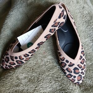 a new day Tan and Black Leopard Flats
